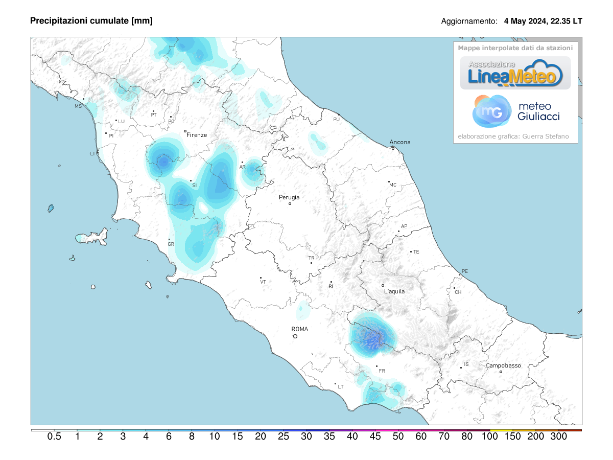 Precipitazioni accumulate Centro Italia