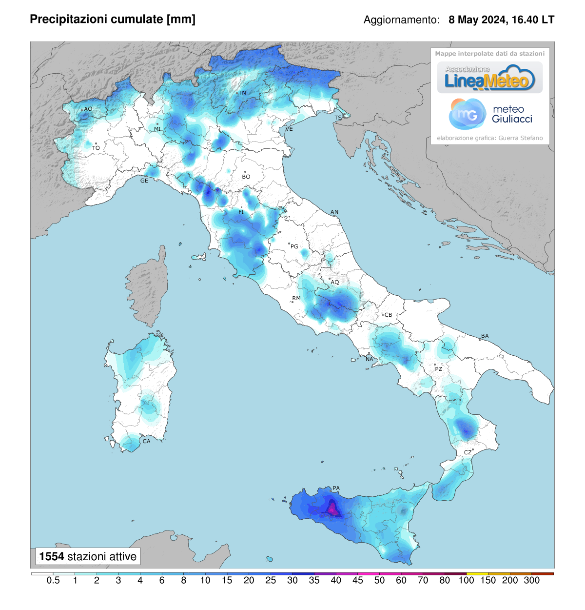 Precipitazioni accumulate Italia