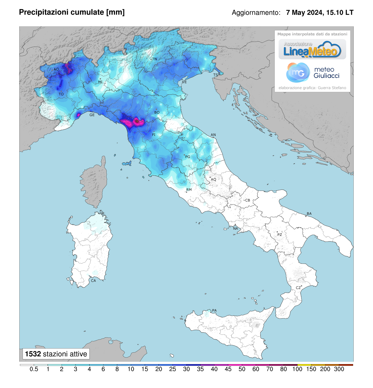 Precipitazioni accumulate Italia