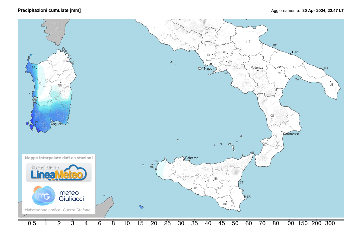Precipitazioni accumulate Sud Italia