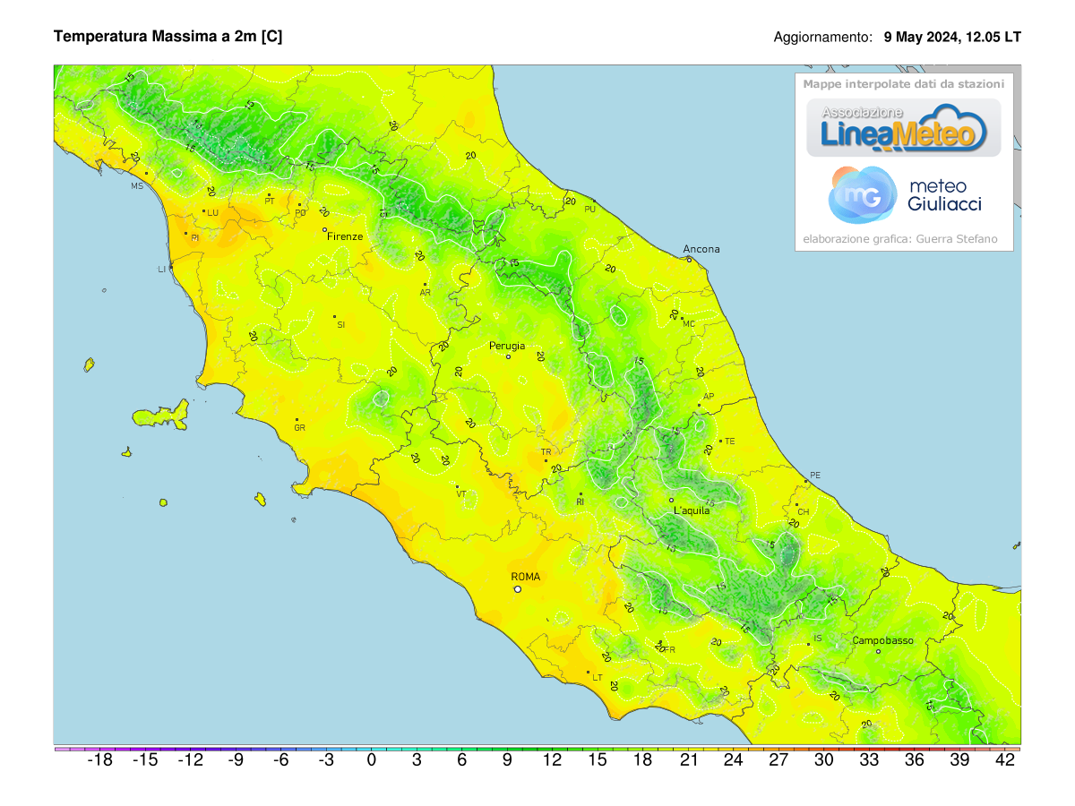 Temperature minime Centro Italia