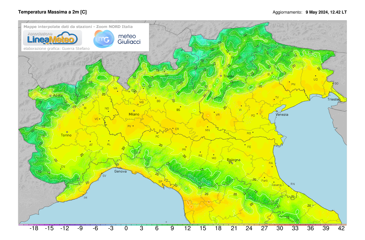 Temperature minime Nord Italia