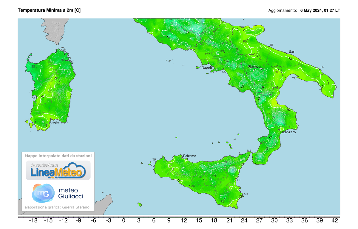 Temperature minime Sud Italia