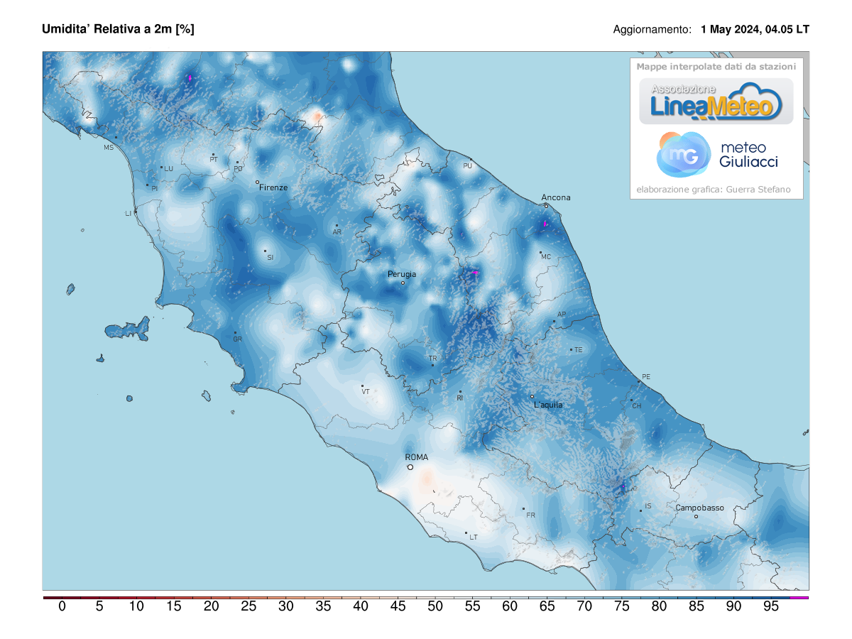 Umidità relativa Centro Italia
