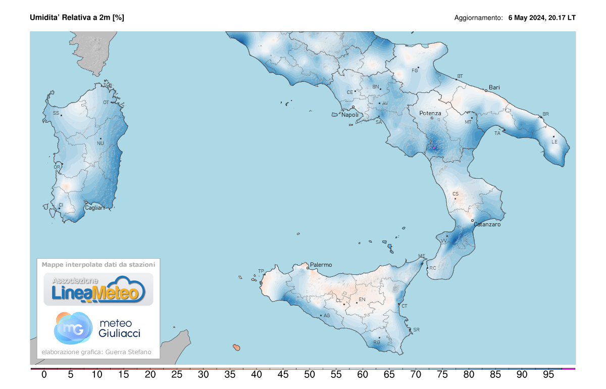 Umidità relativa Sud Italia
