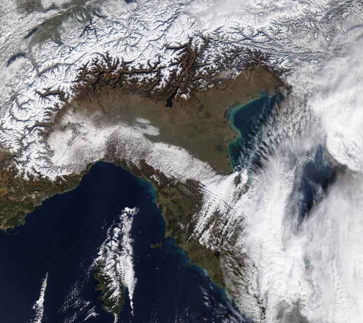 Sole Sul Nord Italia Splendida L Immagine Satellitare Della Neve Caduta Meteogiuliacci It