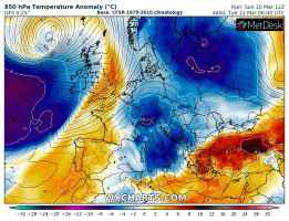 Anomalie termiche in Europa: aria molto fredda scende sul Mediterraneo