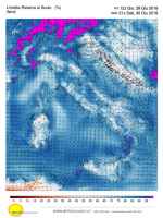 I livello di umidità nella giornata di domenica sull'Italia